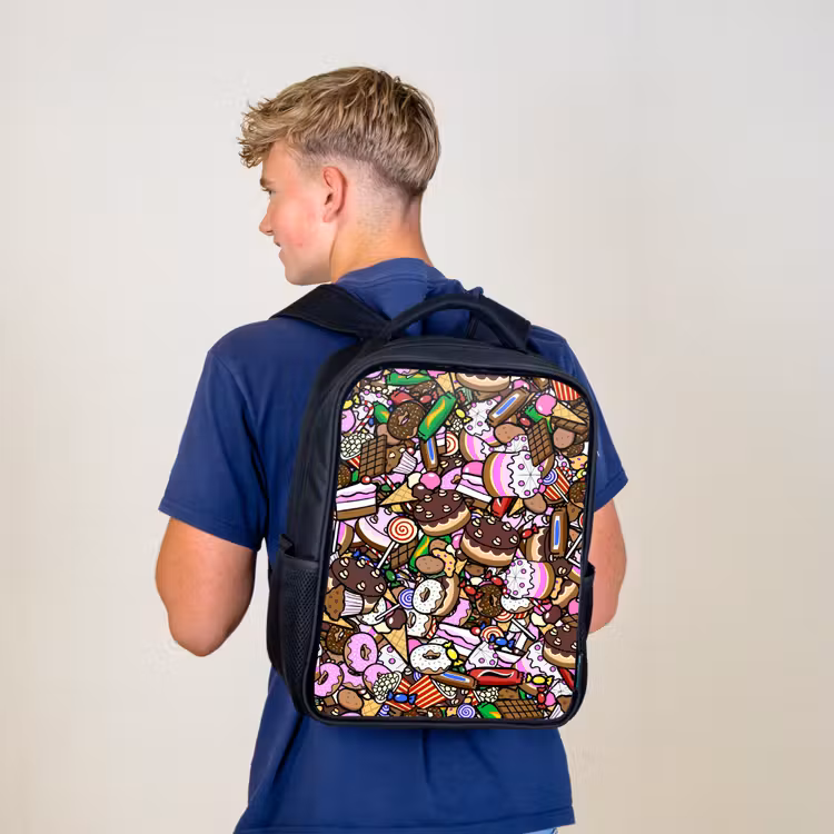 Kids backpack - Black - Sweet Candy World — 5