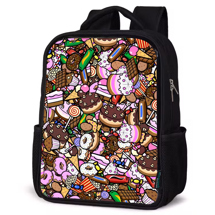 Kids backpack - Black - Sweet Candy World — 6