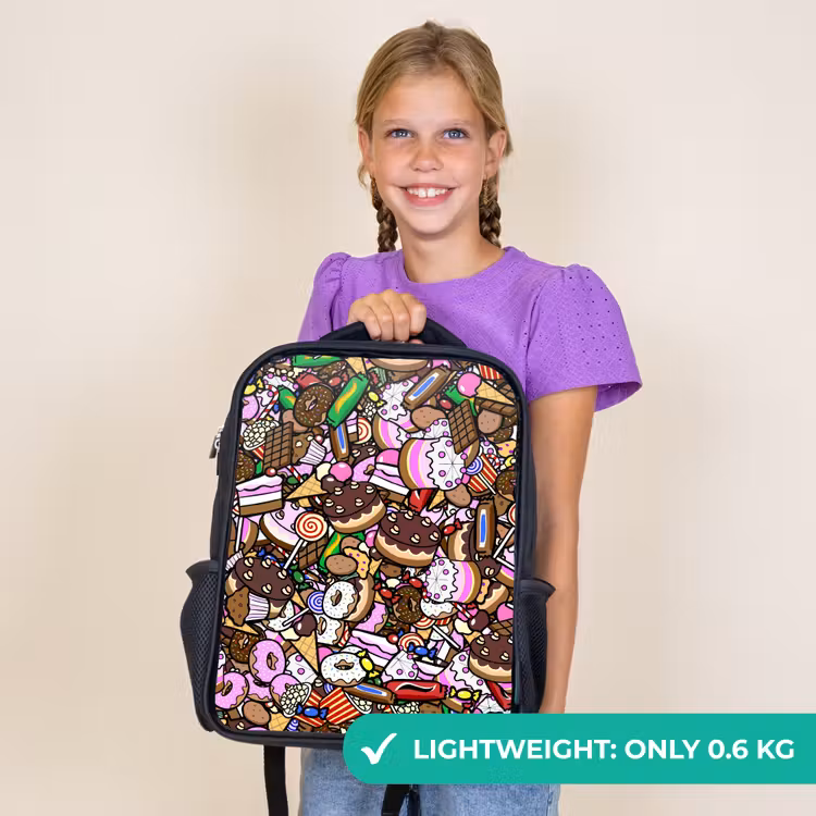 Kids backpack - Black - Sweet Candy World — 9