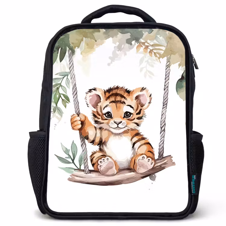 Kids backpack - Black - Tiger - Animal - Children - Jungle — 1