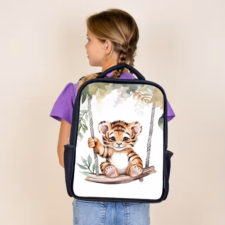 Kids backpack - Black - Tiger - Animal - Children - Jungle — 4