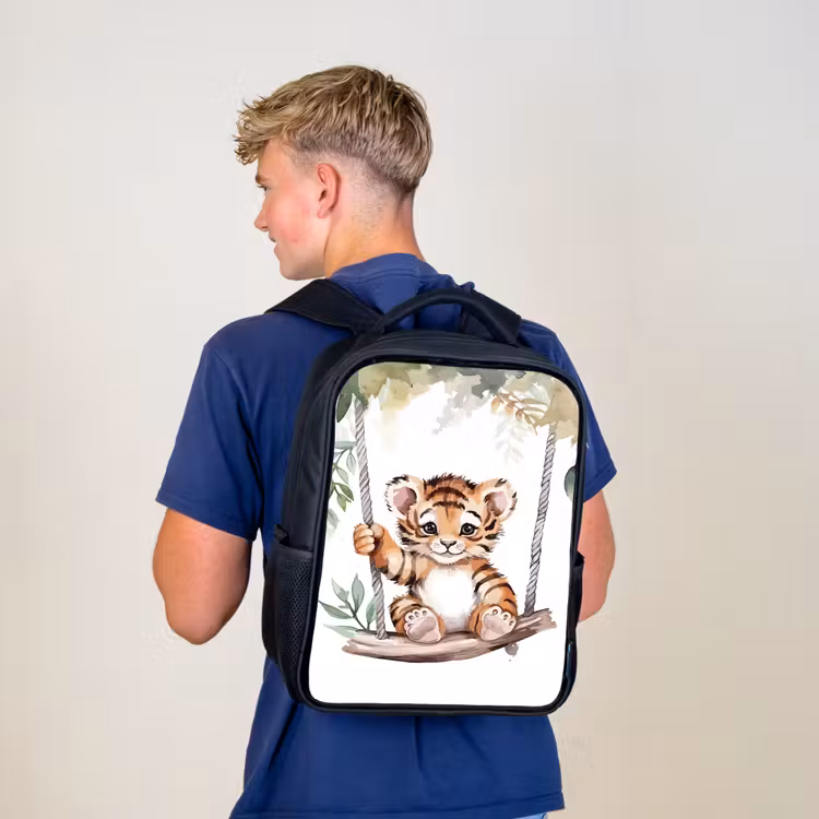 Kids backpack - Black - Tiger - Animal - Children - Jungle — 5