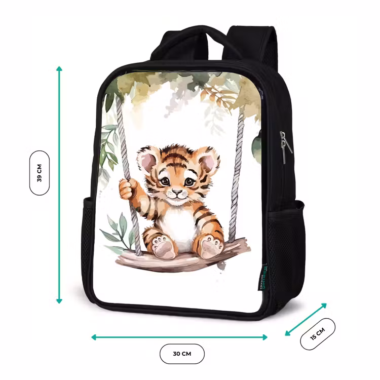 Kids backpack - Black - Tiger - Animal - Children - Jungle — 8