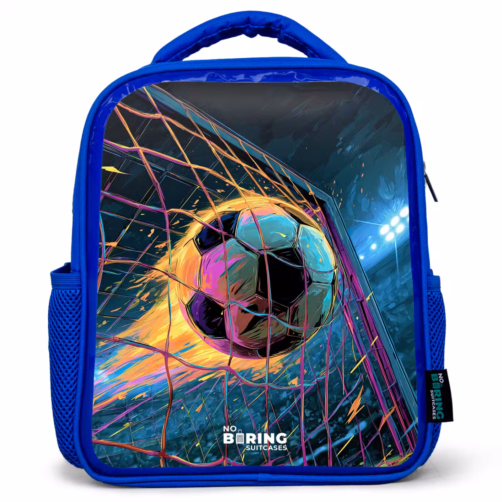 Kids backpack - Blue - Neon - Net - Football - Colorful — 1