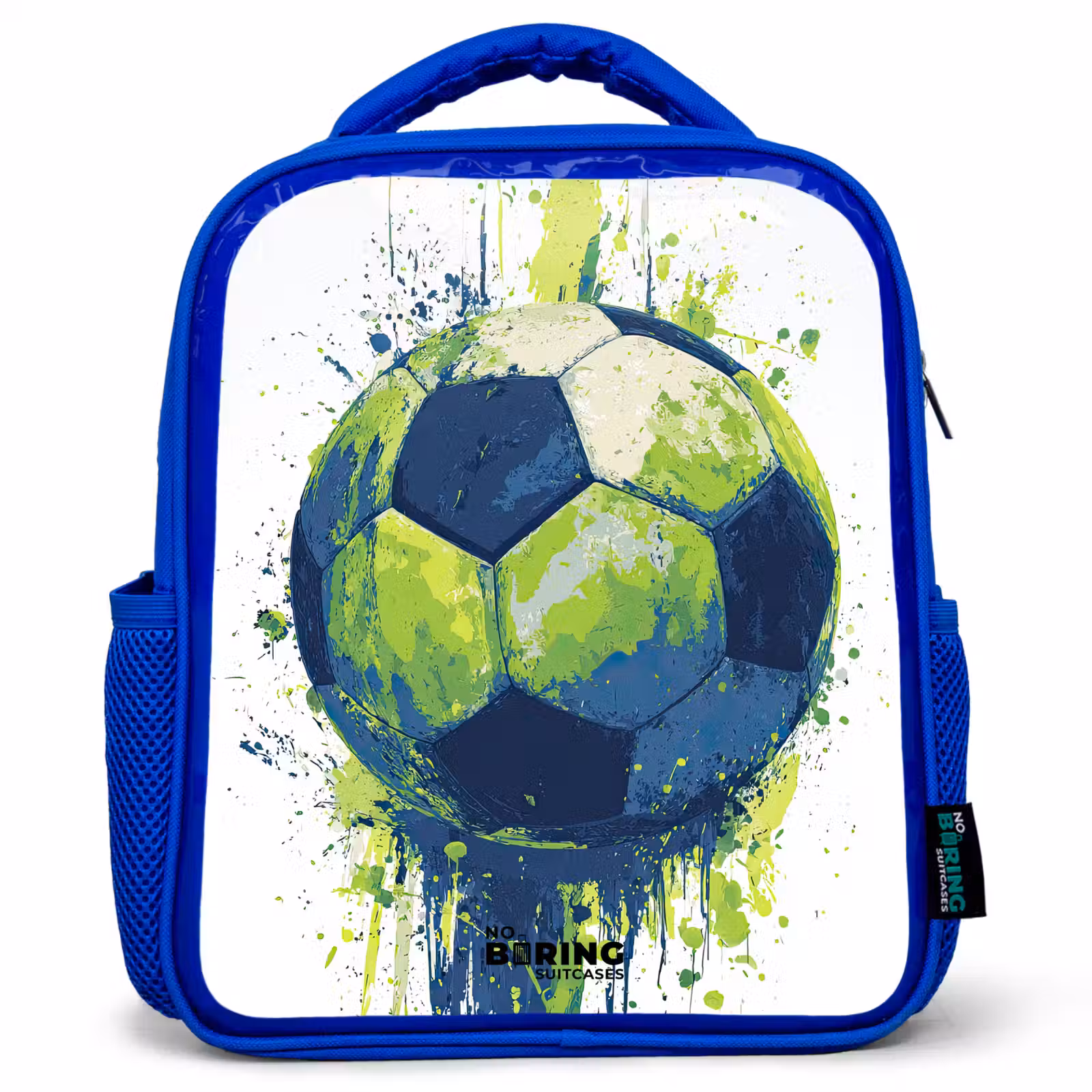 Kids backpack - Blue - Soccer - Paint - Green - Blue — 1
