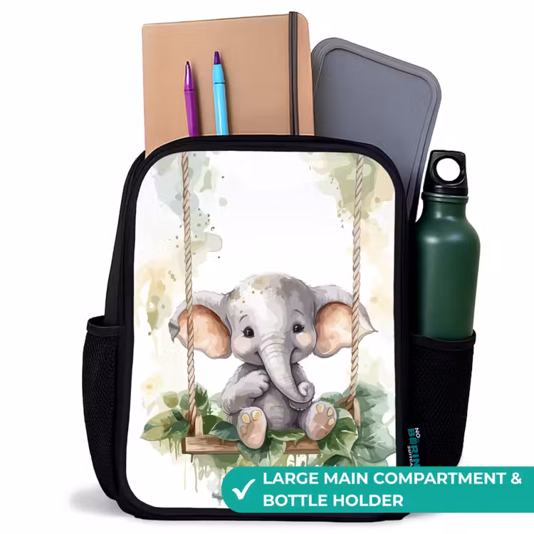 Kids backpack - Black - Elephant - Animal - Children - Jungle — 10