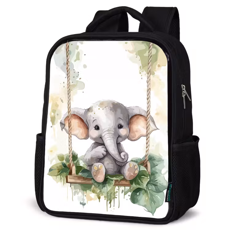Kids backpack - Black - Elephant - Animal - Children - Jungle — 6