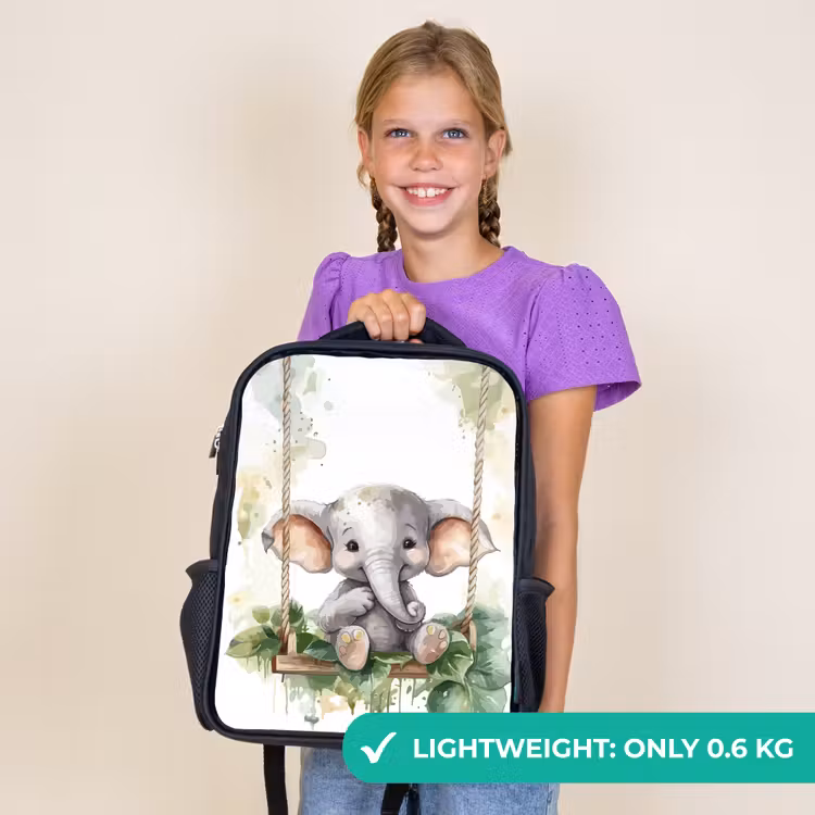 Kids backpack - Black - Elephant - Animal - Children - Jungle — 9