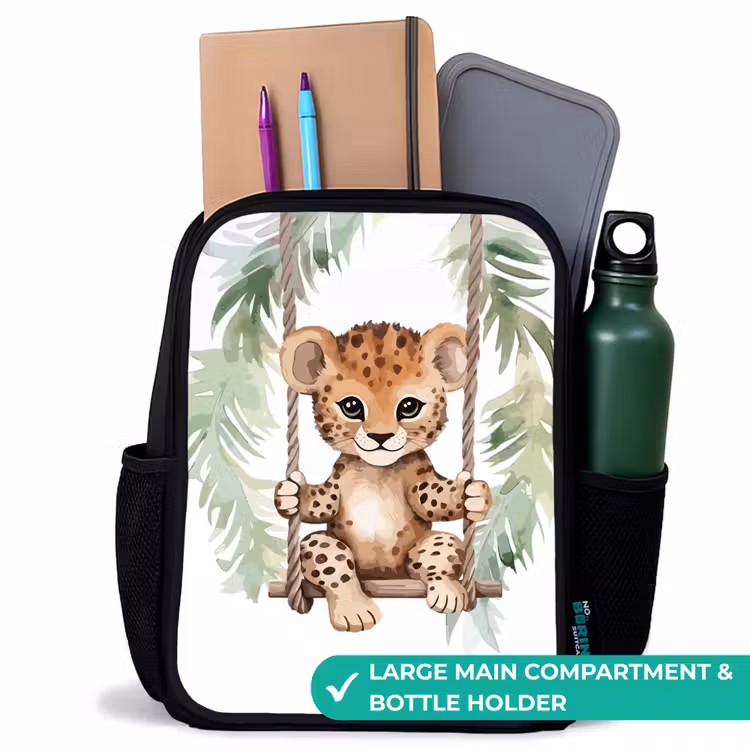 Kids backpack - Black - Leopard - Animal - Children - Jungle — 10