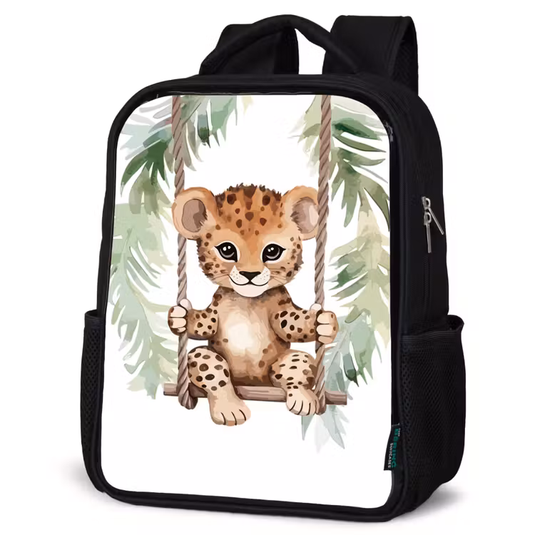 Kids backpack - Black - Leopard - Animal - Children - Jungle — 6
