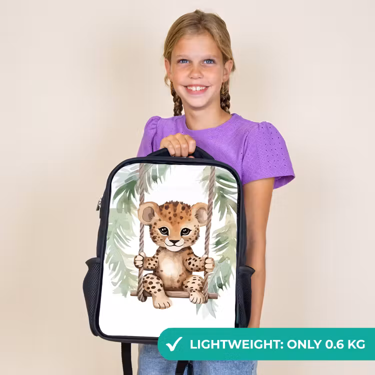 Kids backpack - Black - Leopard - Animal - Children - Jungle — 9