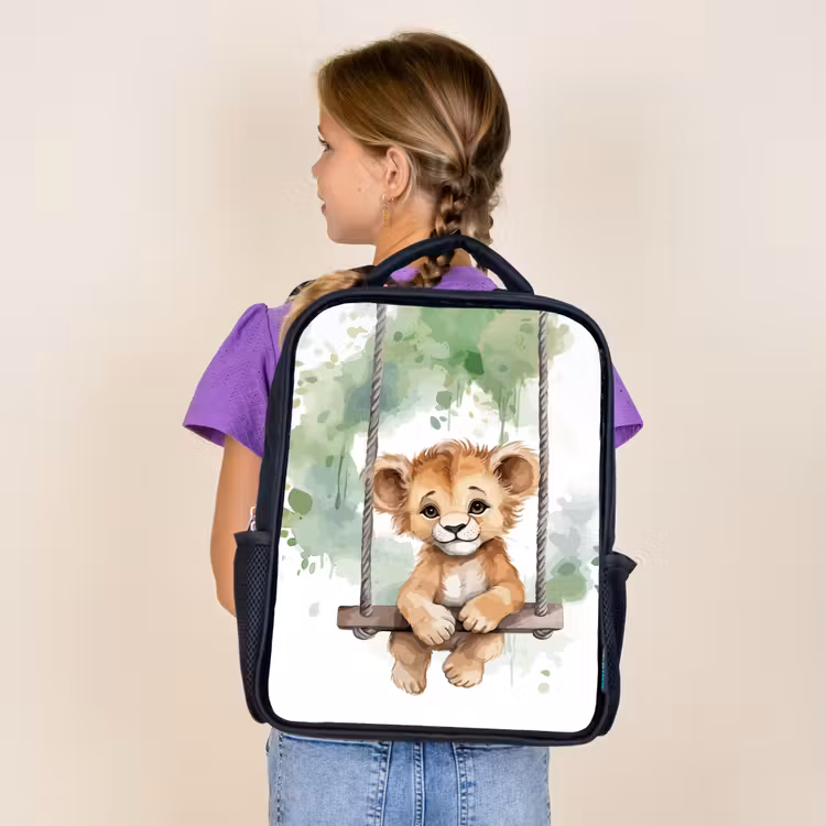 Kids backpack - Black - Lion - Animal - Children - Jungle — 4