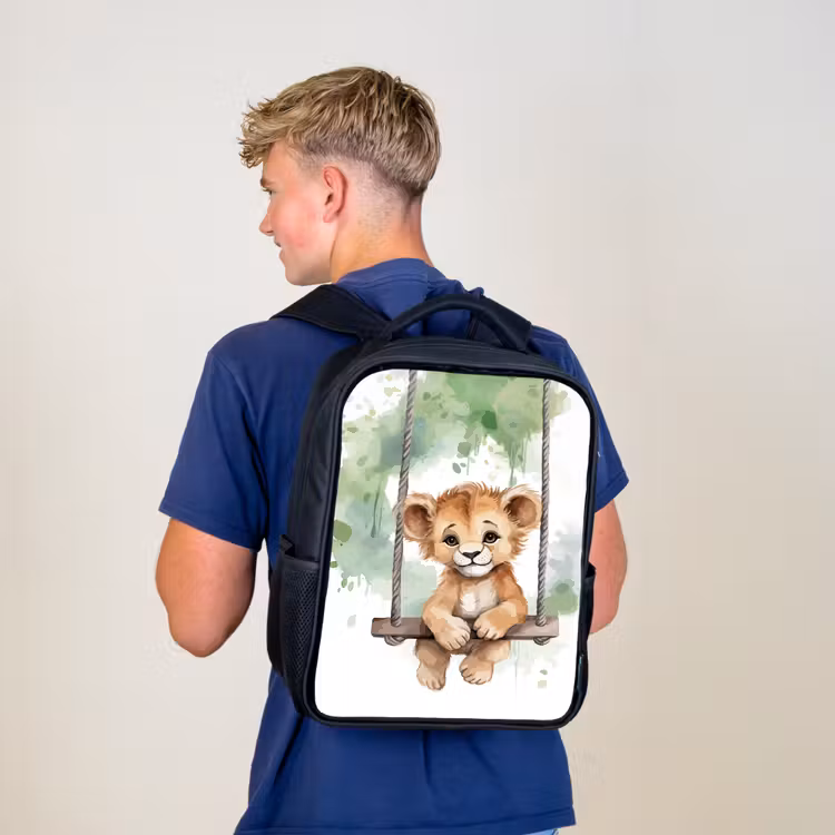 Kids backpack - Black - Lion - Animal - Children - Jungle — 5