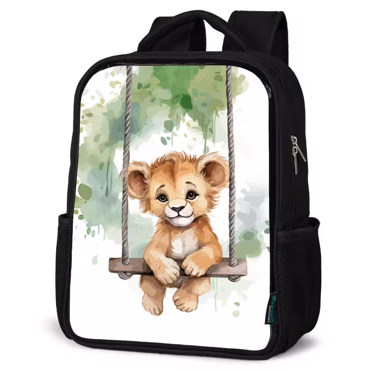 Kids backpack - Black - Lion - Animal - Children - Jungle — 6