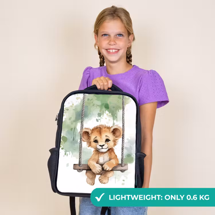 Kids backpack - Black - Lion - Animal - Children - Jungle — 9