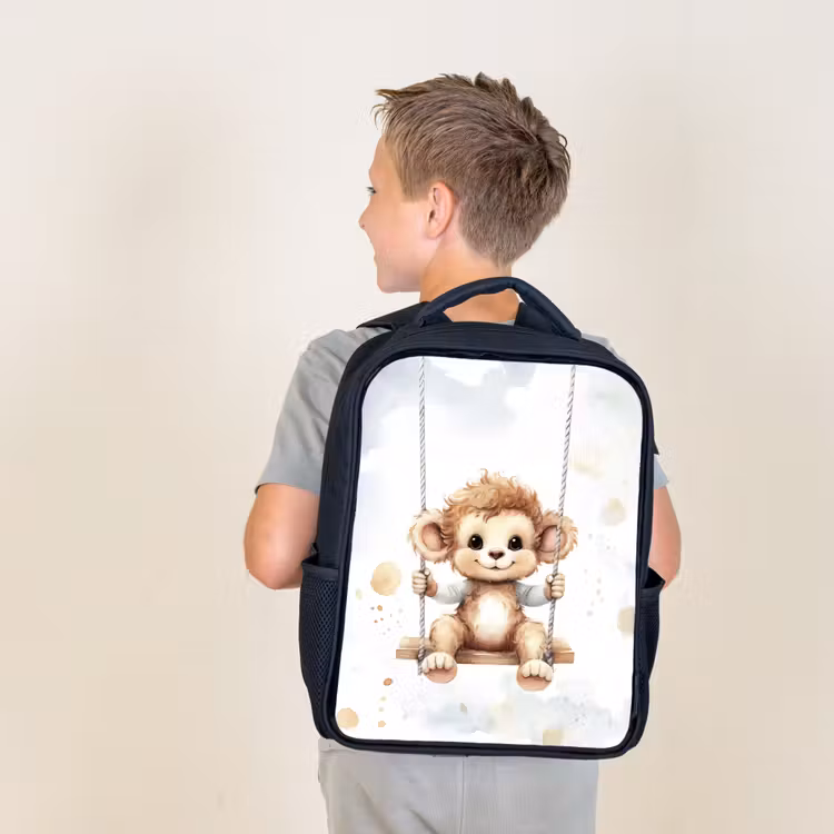 Kids backpack - Black - Monkey - Animal - Children — 2