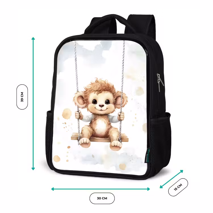 Kids backpack - Black - Monkey - Animal - Children — 8