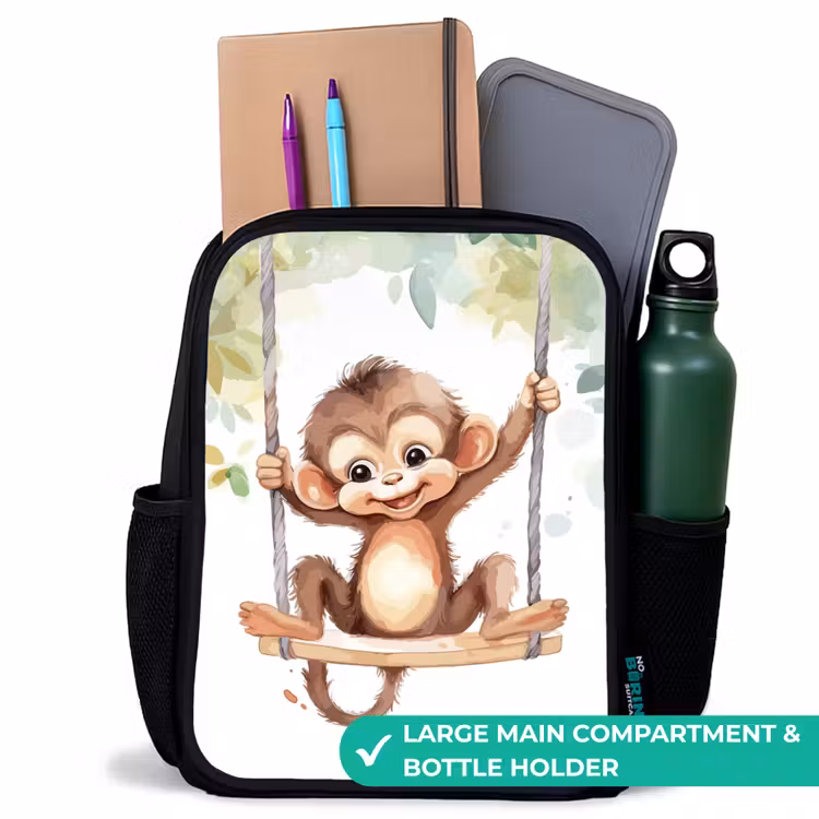 Kids backpack - Black - Monkey - Animal - Children - Jungle — 10