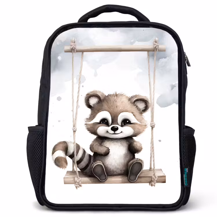 Kids backpack - Black - Raccoon - Animal - Children — 1