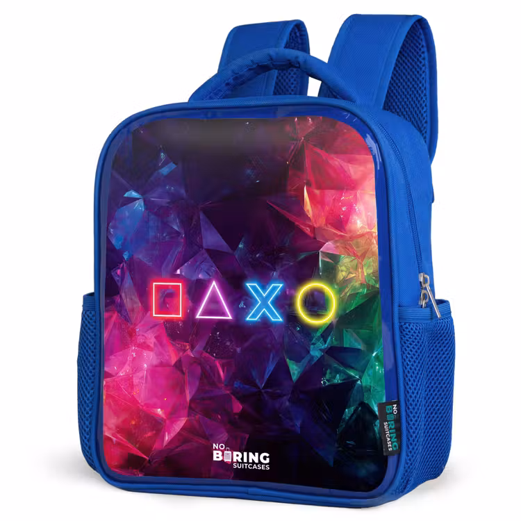 Kids backpack - Blue - Controller - Symbols - Neon — 7