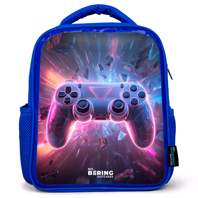 Kids backpack - Blue - Game - Controller - Neon — 1