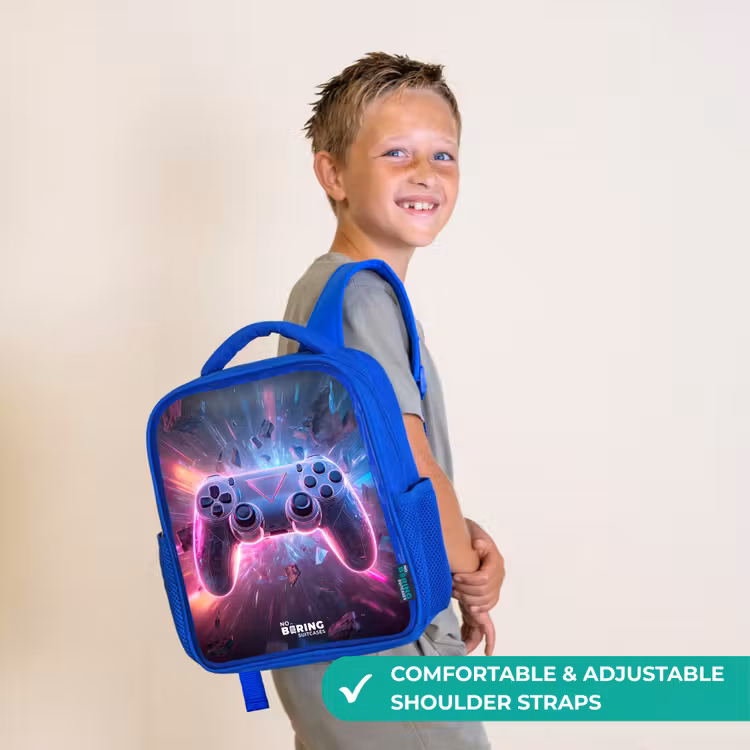 Kids backpack - Blue - Game - Controller - Neon — 4