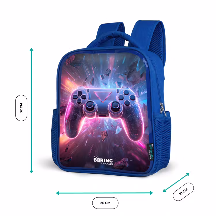 Kids backpack - Blue - Game - Controller - Neon — 6