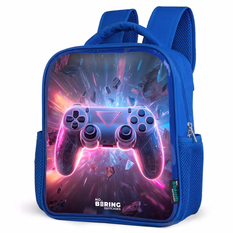 Kids backpack - Blue - Game - Controller - Neon — 7