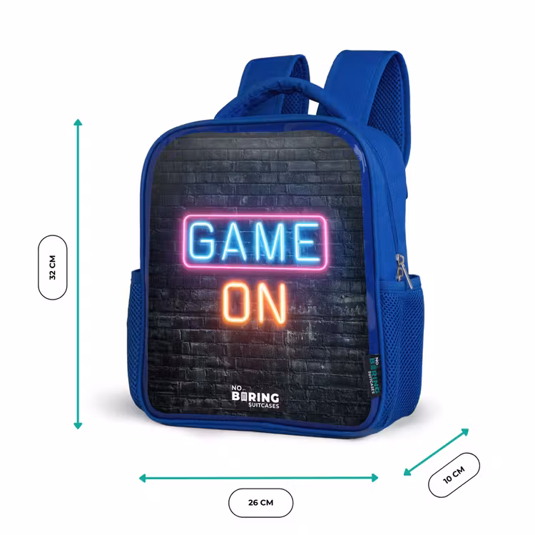Kids backpack - Blue - Game - Letters - Neon — 6