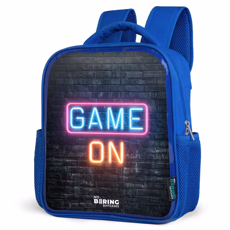 Kids backpack - Blue - Game - Letters - Neon — 7