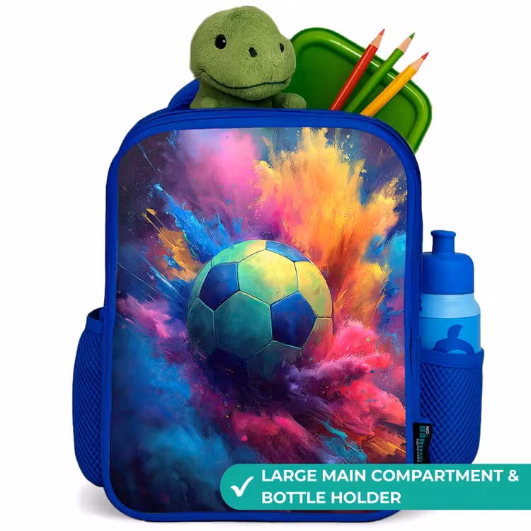 Kids backpack - Blue - Neon - Ball - Colorful — 5