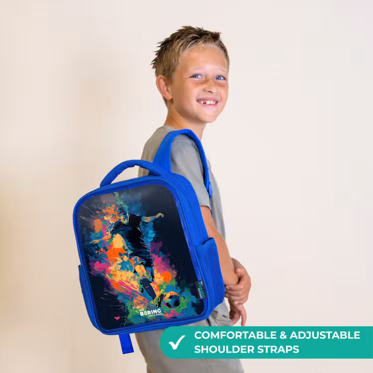 Kids backpack - Blue - Neon - Footballer - Colorful — 4