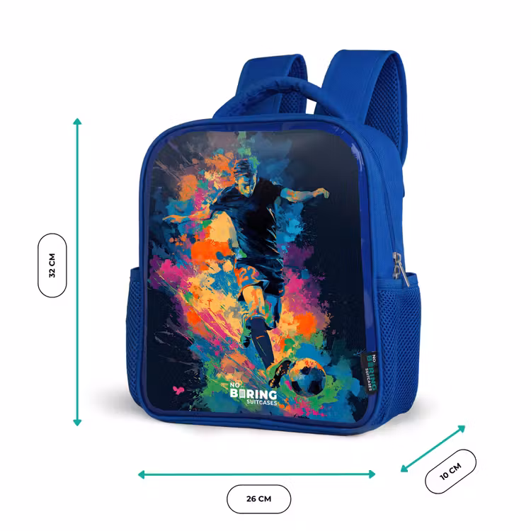 Kids backpack - Blue - Neon - Footballer - Colorful — 6