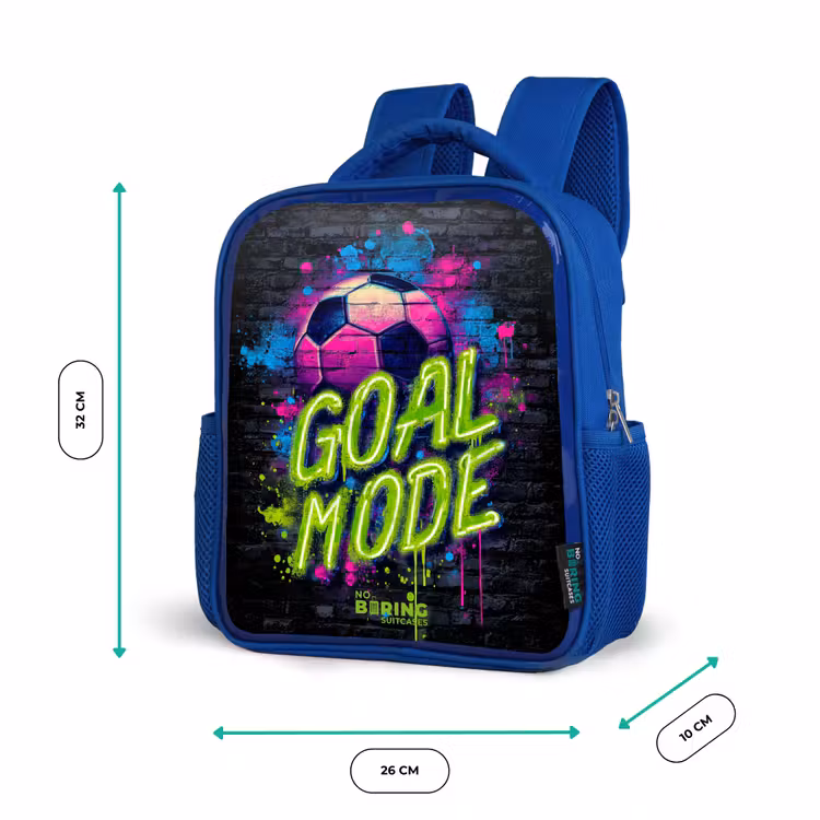 Kids backpack - Blue - Neon - Graffiti - Football - Colorful — 6