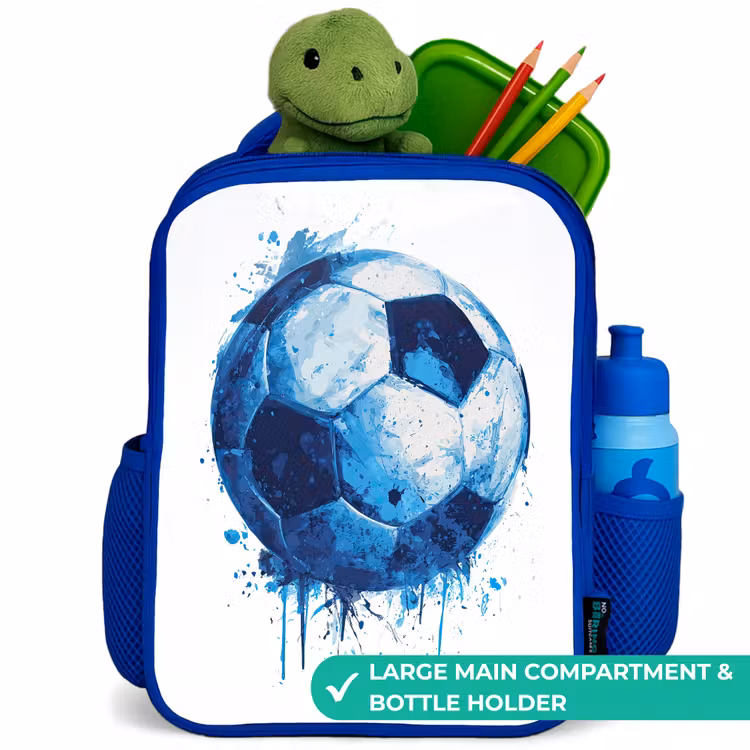 Kids backpack - Blue - Soccer - Ink splashes - Blue - Ball — 5