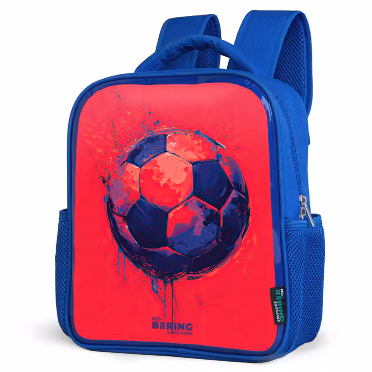 Kids backpack - Blue - Soccer - Paint - Blue - Red — 7