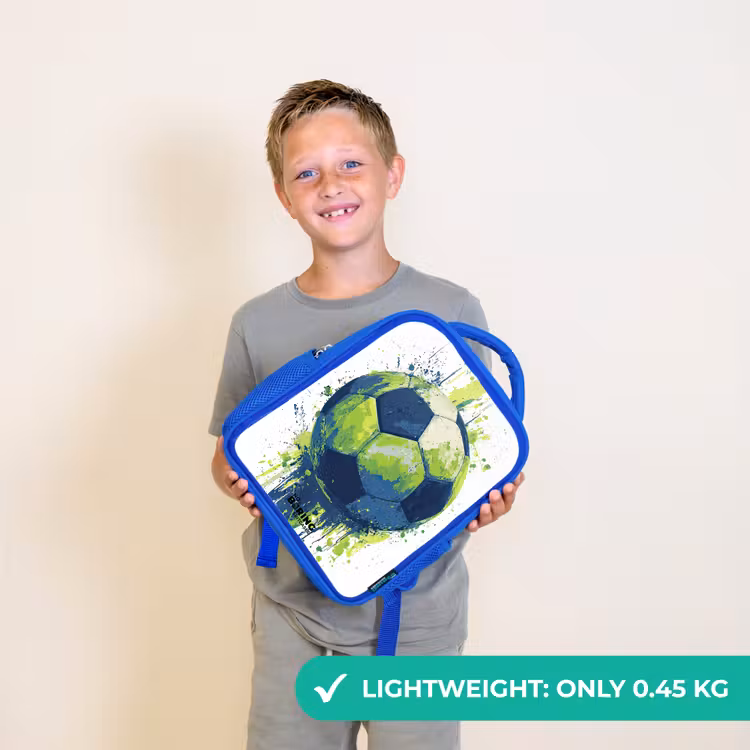 Kids backpack - Blue - Soccer - Paint - Green - Blue — 3
