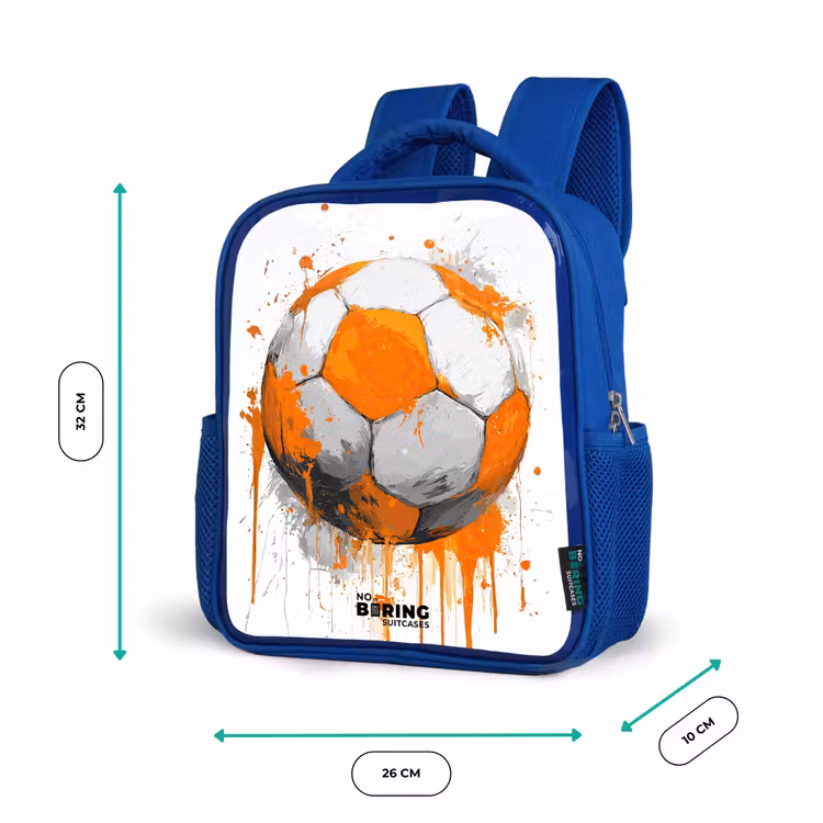 Kids backpack - Blue - Soccer - Paint - Orange — 6