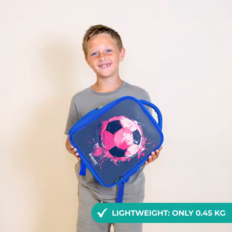 Kids backpack - Blue - Soccer - Paint - Pink - Blue — 3