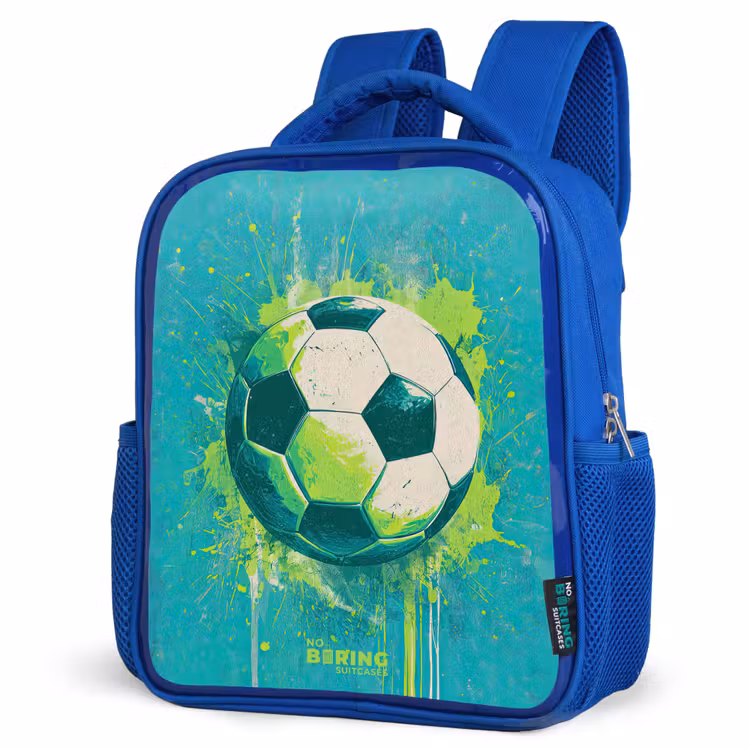 Kids backpack - Blue - Soccer - Paint Splashes - Green - Blue — 7