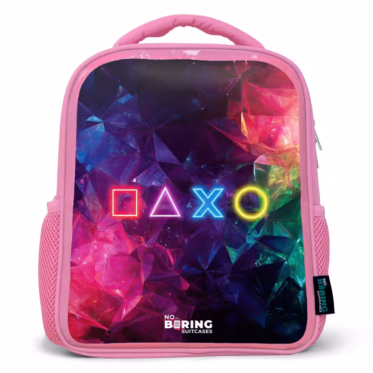 Kids backpack - Pink - Controller - Symbols - Neon — 1