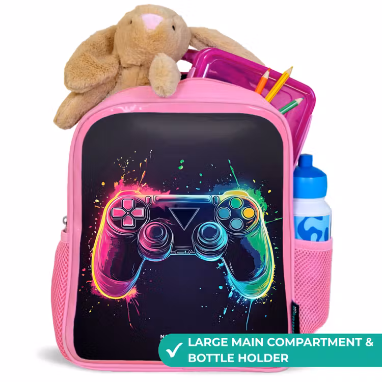 Kids backpack - Pink - Game - Controller - Colorful — 2