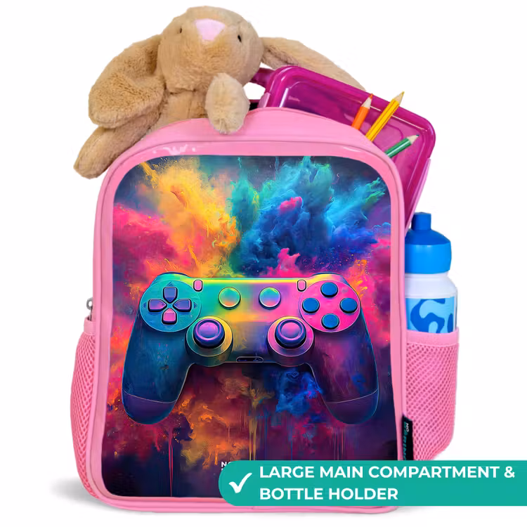 Kids backpack - Pink - Game - Controller - Colorful - Explosion — 2