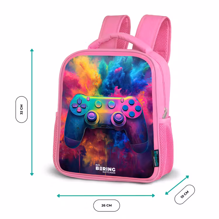 Kids backpack - Pink - Game - Controller - Colorful - Explosion — 3
