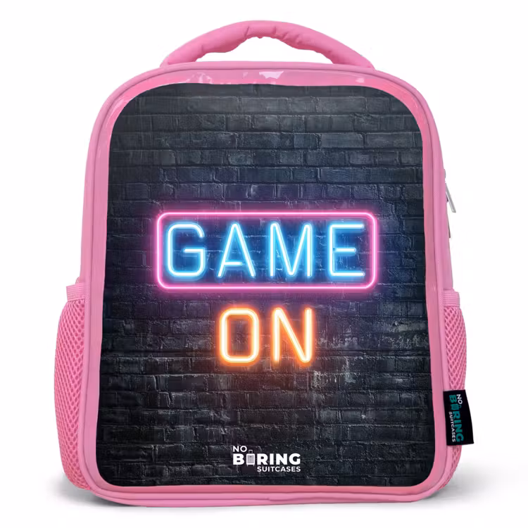 Kids backpack - Pink - Game - Letters - Neon — 1