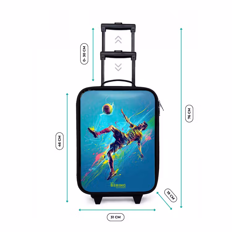 Children's suitcase - Neon - Football - Kick - Colorful — 3