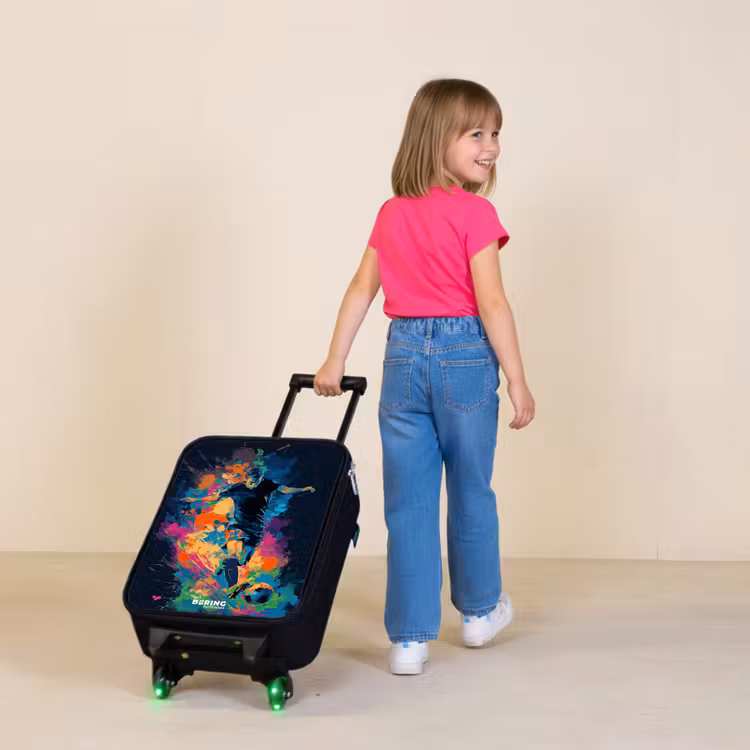 Children's suitcase - Neon - Footballer - Colorful — 2
