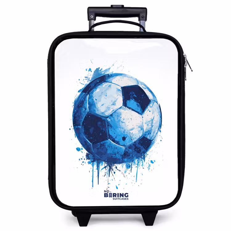 Children's suitcase - Soccer - Ink splashes - Blue - Ball — 1