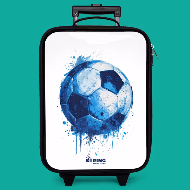 Children's suitcase - Soccer - Ink splashes - Blue - Ball — 4