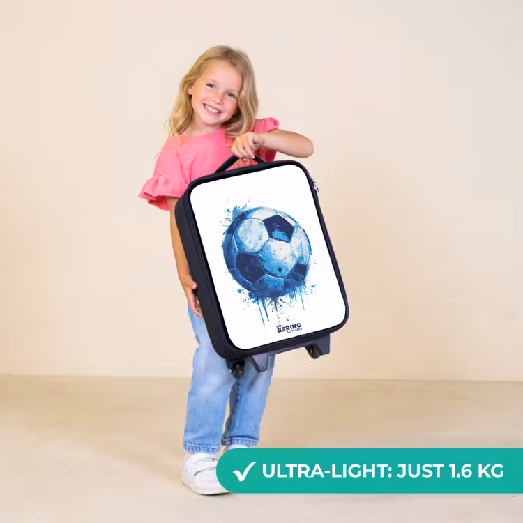 Children's suitcase - Soccer - Ink splashes - Blue - Ball — 5